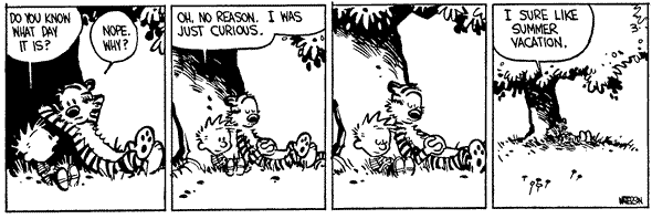 Calvin and Hobbes chillin'